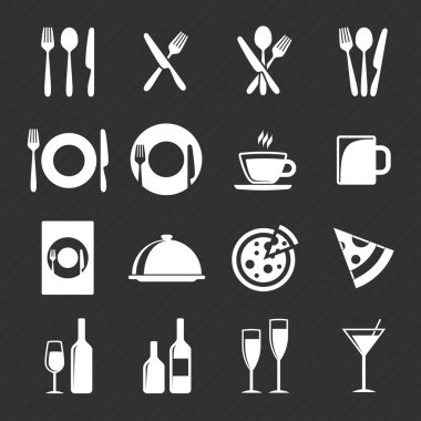 restoran simgesi seti