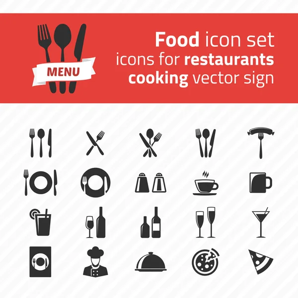 Iconos para restaurantes — Vector de stock