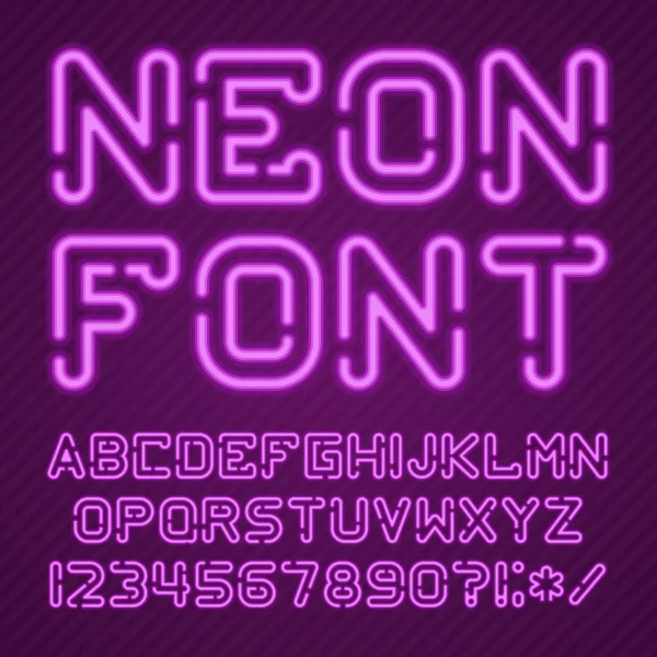 Alphabet neonviolett — Stockvektor