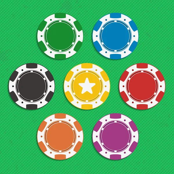 Jogo de fichas de poker — Vetor de Stock