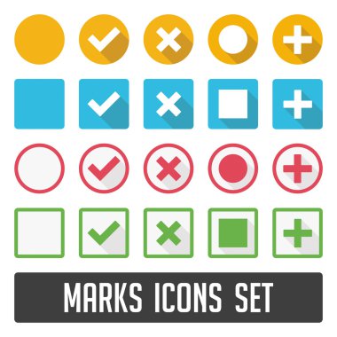 Gölgeyle ayarlanmış simgeleri işaretler