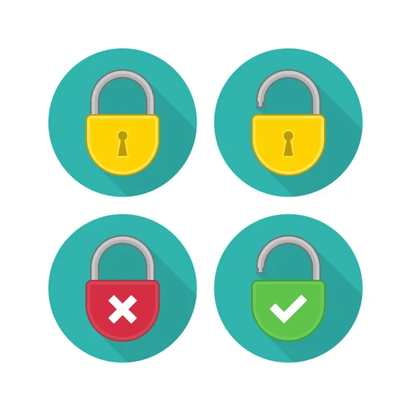 Yellow lock icon set