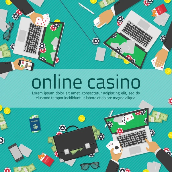 Banner de casino online — Vetor de Stock