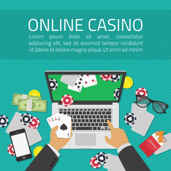 Ilustración de casino en línea — Archivo Imágenes Vectoriales