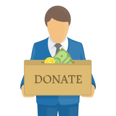 Bağış kutusu ellerinde..