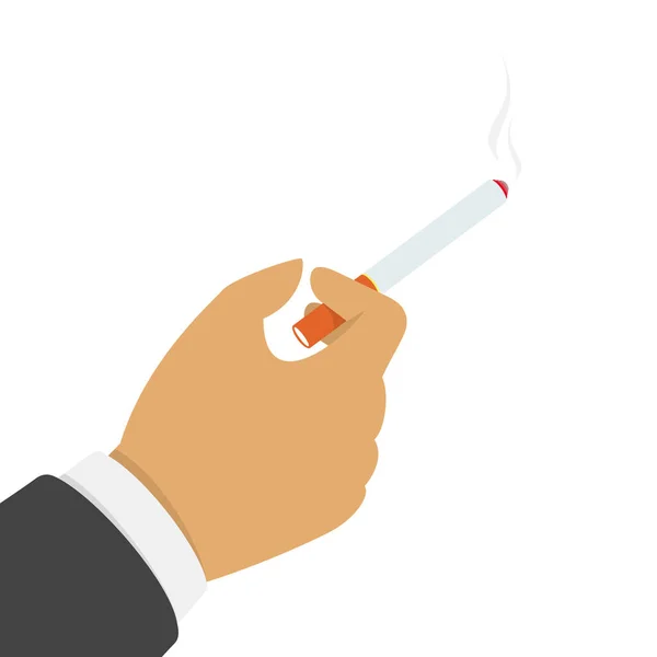 Ruka s kouřící cigaretou. — Stockový vektor