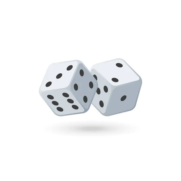 Two white dice. — Stock Vector