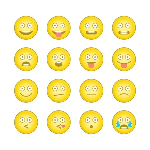 Ícones de sorriso Emoticon conjunto 11. —  Vetores de Stock