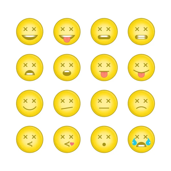 Emoticon sonrisa iconos conjunto 9. — Vector de stock