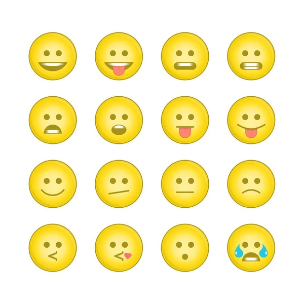 Emoticon sonrisa iconos conjunto 4. — Archivo Imágenes Vectoriales