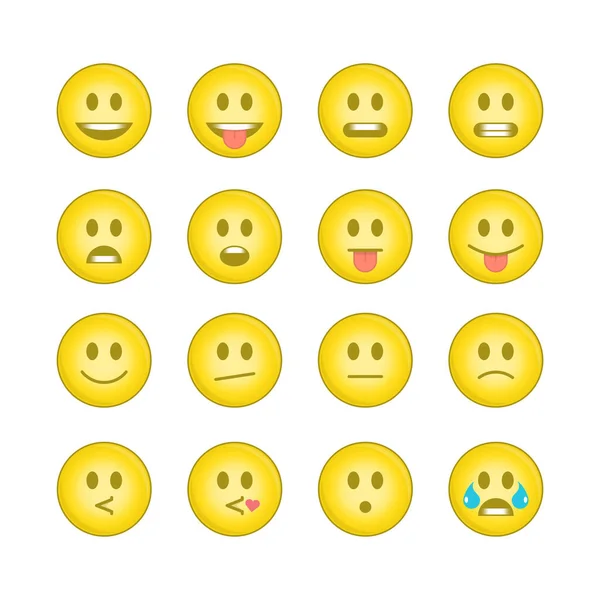 Emoticon sonrisa iconos conjunto 1. — Archivo Imágenes Vectoriales