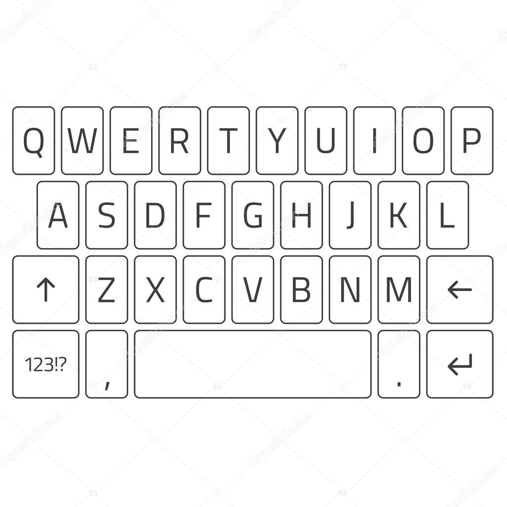 Vector keyboard of smartphone.