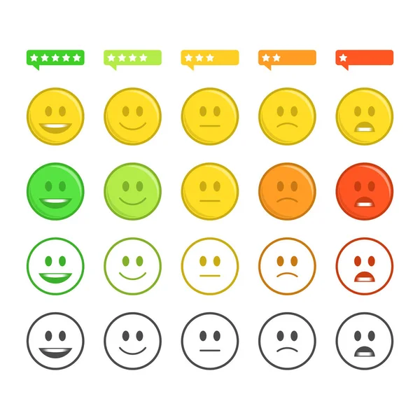 Concepto de emoticono de retroalimentación. — Vector de stock