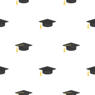 Mezuniyet şapkası ile kusursuz desen.