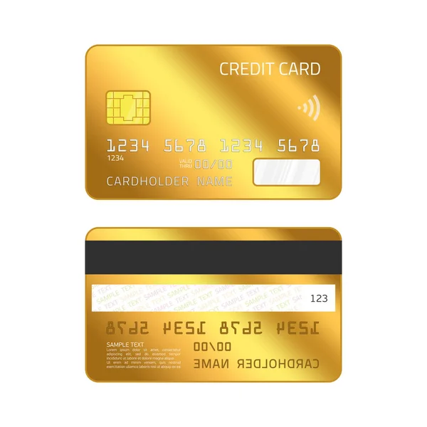 Cartão de crédito ouro. — Vetor de Stock
