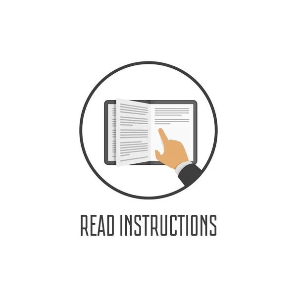 Leer el icono de instrucciones. — Vector de stock