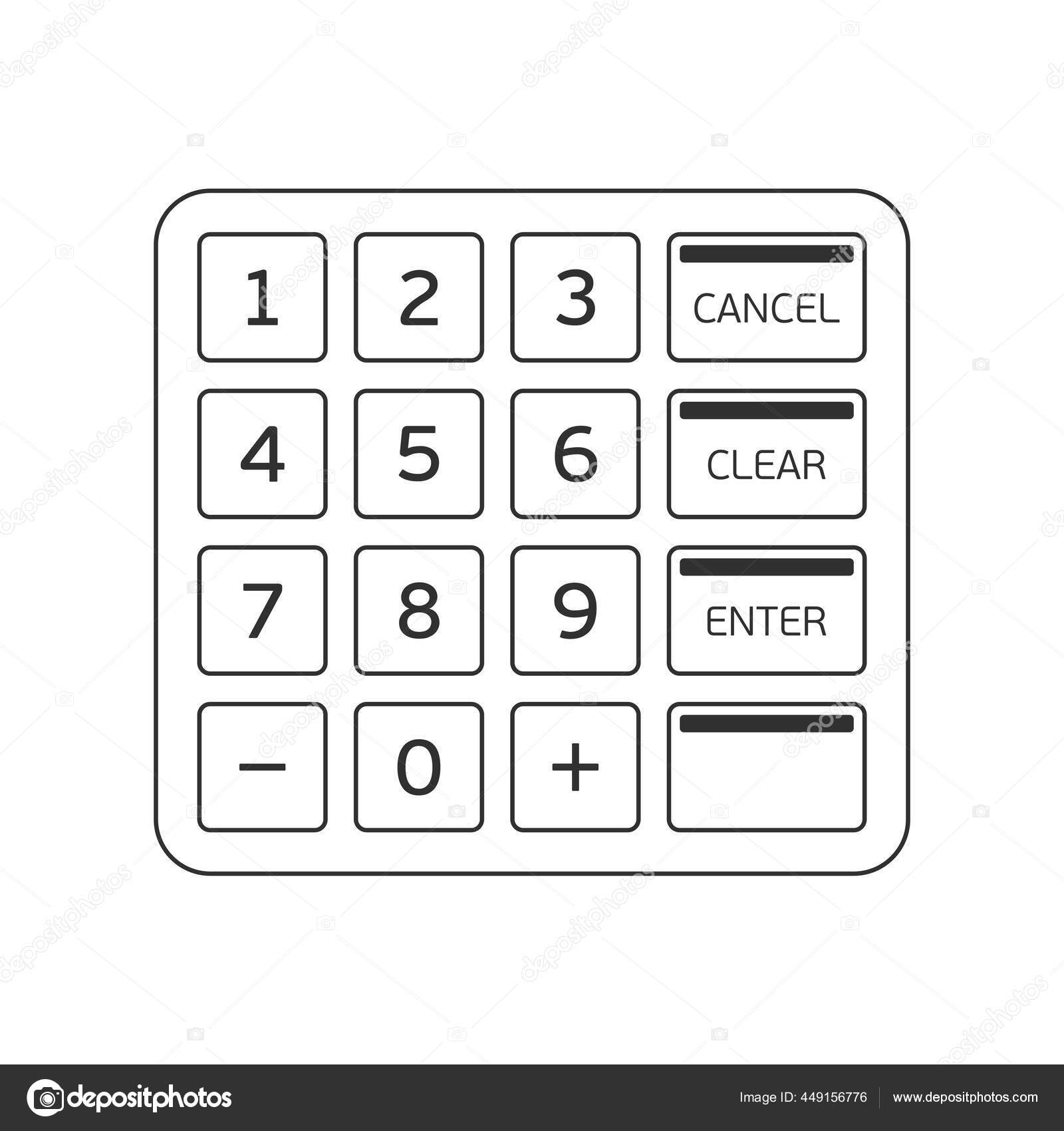 Teclado de un cajero automático. Stock Vector by ©artsonik 449156776