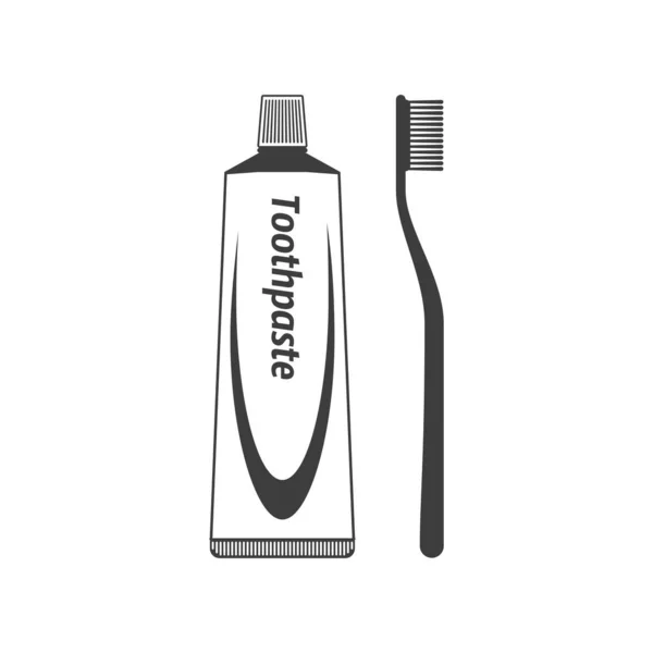 歯磨き粉と歯ブラシ. — ストックベクタ