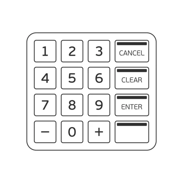 Keypad of an automated teller machine. — Stock Vector