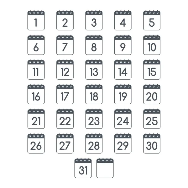 Lapos naptár ikon adatokkal. — Stock Vector