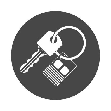 Vektör araba anahtarı ve anahtarlık.