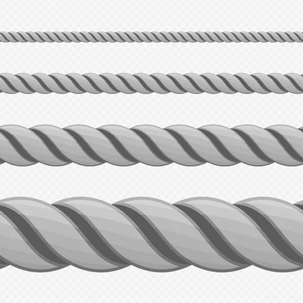 Schwarzes Seil mit unterschiedlicher Stärke. — Stockvektor