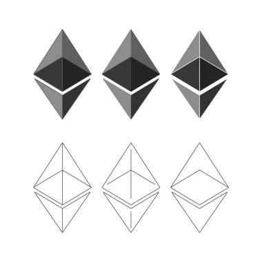 Ethereum cripto para birimi simgesi vektörü.