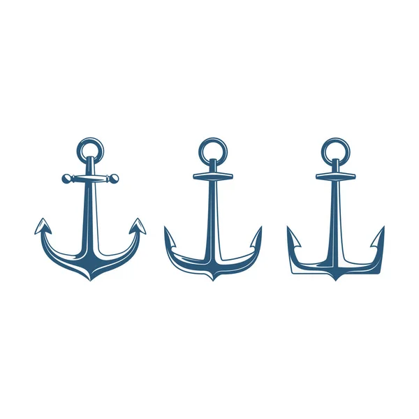 Nautical anchor vector set. — Stockový vektor