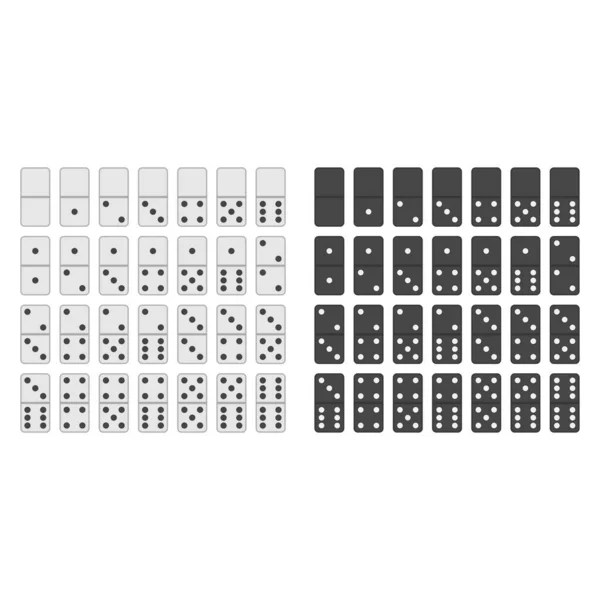 Conjunto completo de piezas de dominó. — Archivo Imágenes Vectoriales