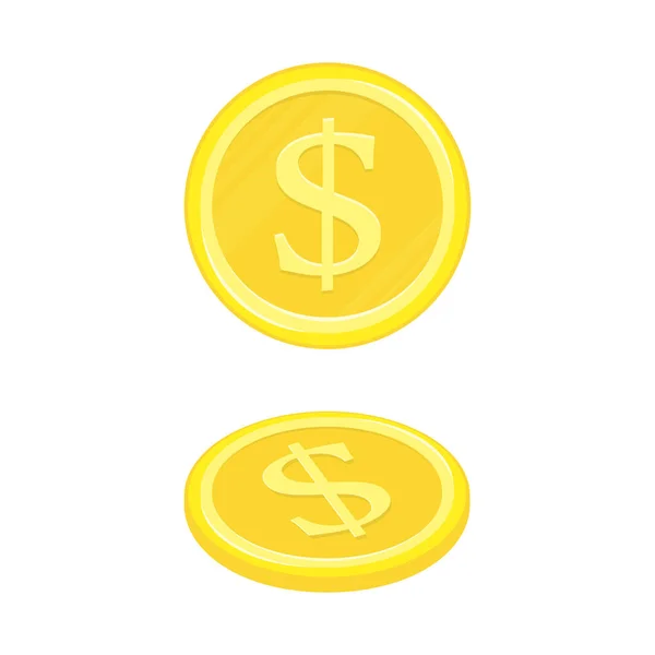 Dollar gouden munt pictogrammen. — Stockvector