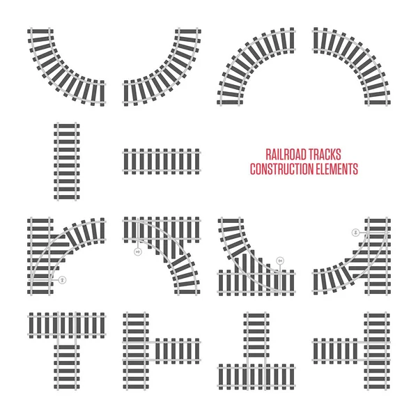 Elementos de construção das vias férreas. —  Vetores de Stock