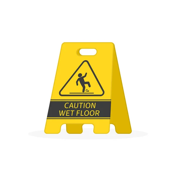 Wet floor vector sign. — Stock Vector