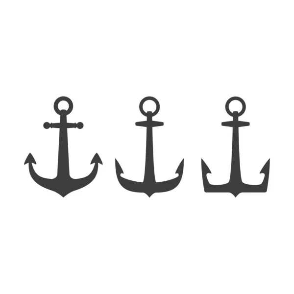 Ikona námořní kotvy nastavena. — Stockový vektor