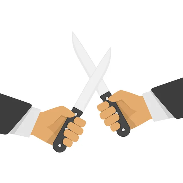 Lutte contre le vecteur couteaux. — Image vectorielle