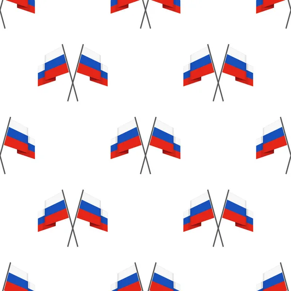 Two crossed russian flag background. — Stock Vector