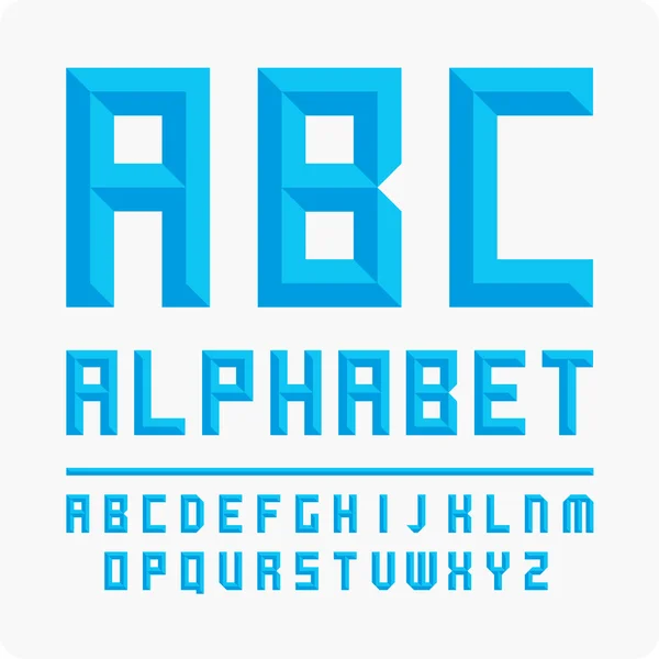 Ensemble de lettres. alphabet vectoriel bleu . — Image vectorielle