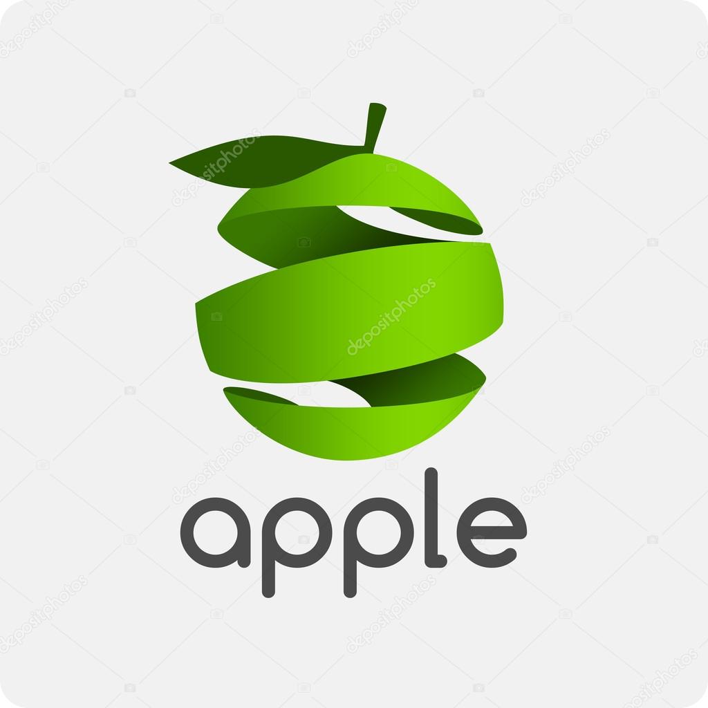 Vector pattern apple logo. Illustration of a stylized apple in the shape of a spiral.