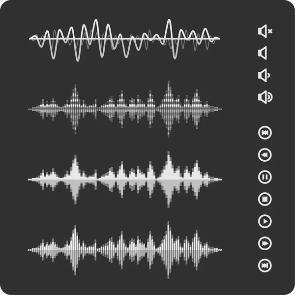 Zwarte golven equalizer — Stockvector