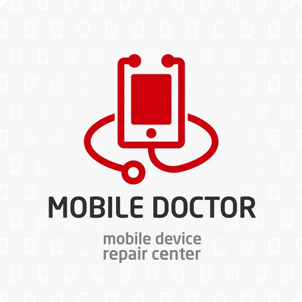 Szablon logo mobilny lekarz. — Wektor stockowy