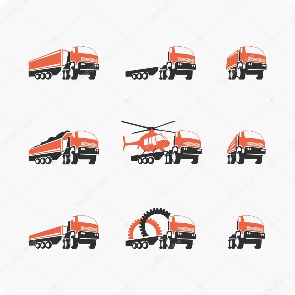 Set of vector truck.