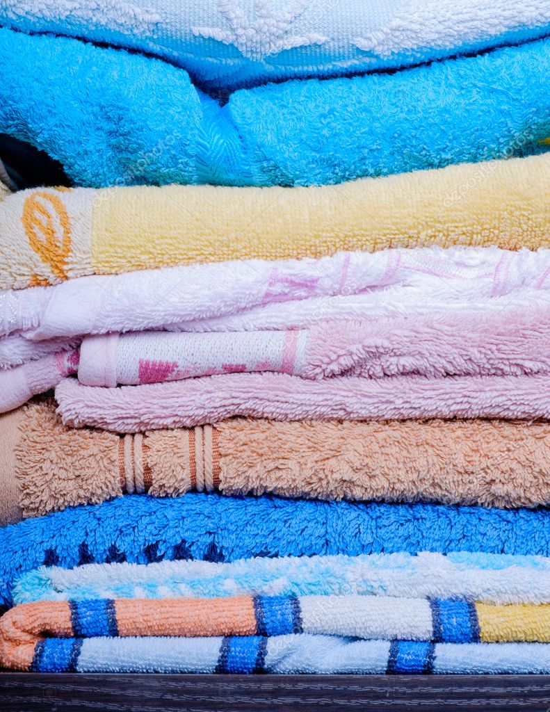 A stack of colored towels closeup — Stock Photo © oktava22 103680182