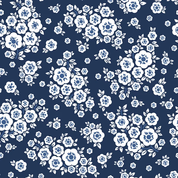 Vector inconsútil gráfico artístico minimalista lindo patrón de flores poco ditsy — Vector de stock
