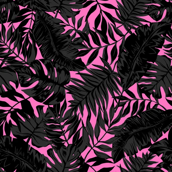 Vector seamless beautiful graphical artistic tropical pattern — Stock Vector