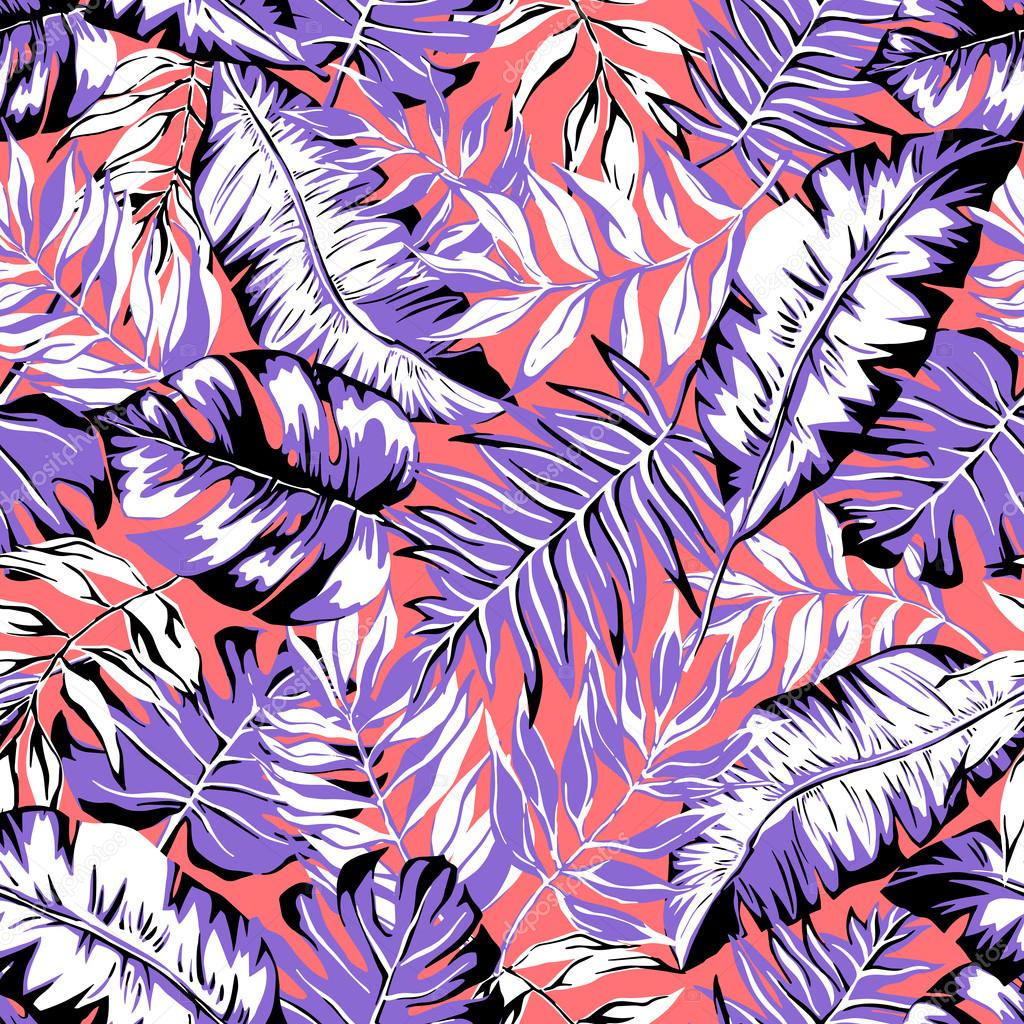 vector seamless beautiful graphical artistic tropical pattern