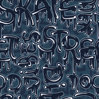 vector seamless graphical street graffiti alphabet signs pattern clipart