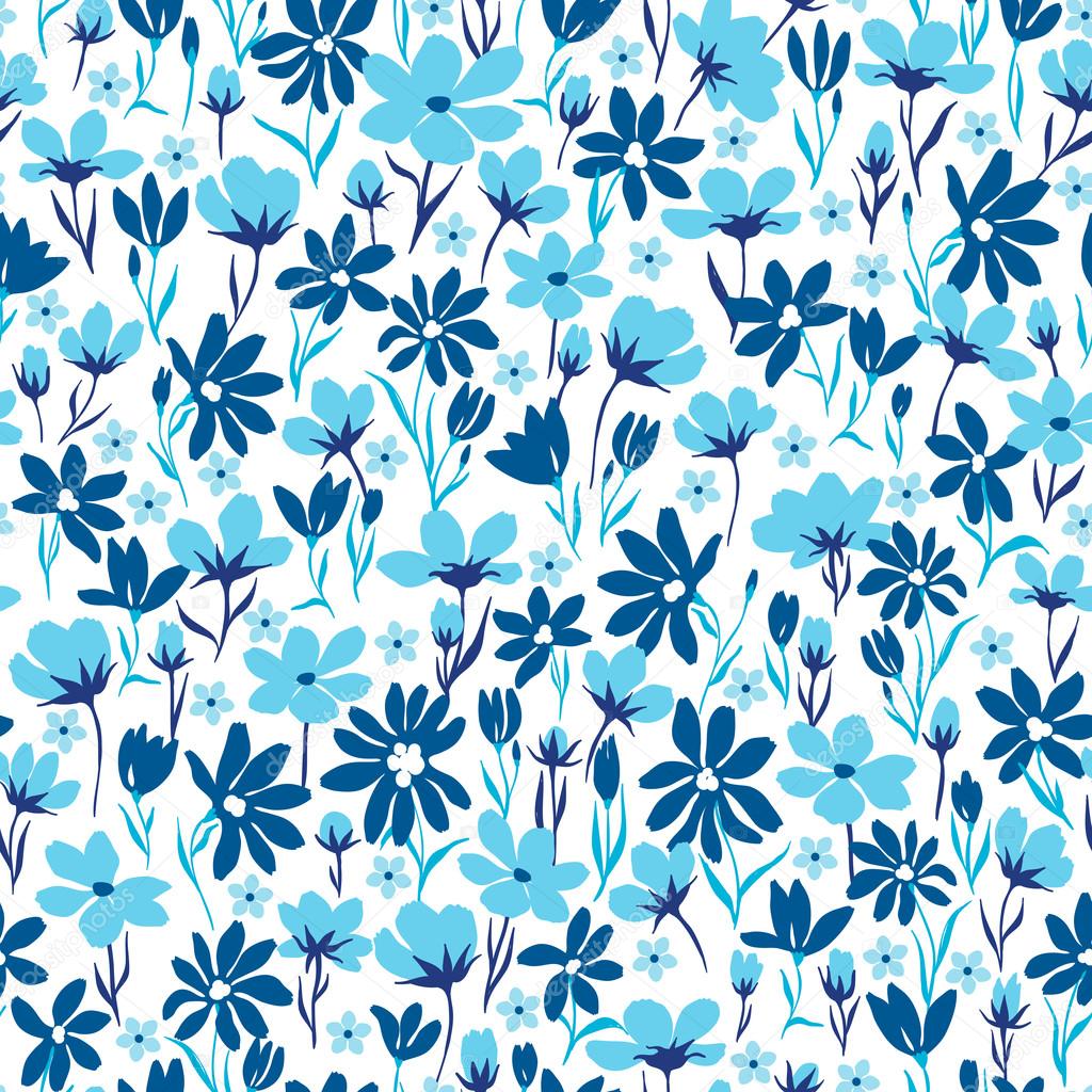 Vector seamless bright summer ditsy flower pattern Stock Vector by