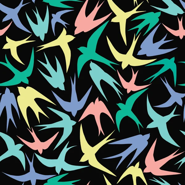 Sorunsuz grafik güzel uçan stilize kuşlar — Stok fotoğraf