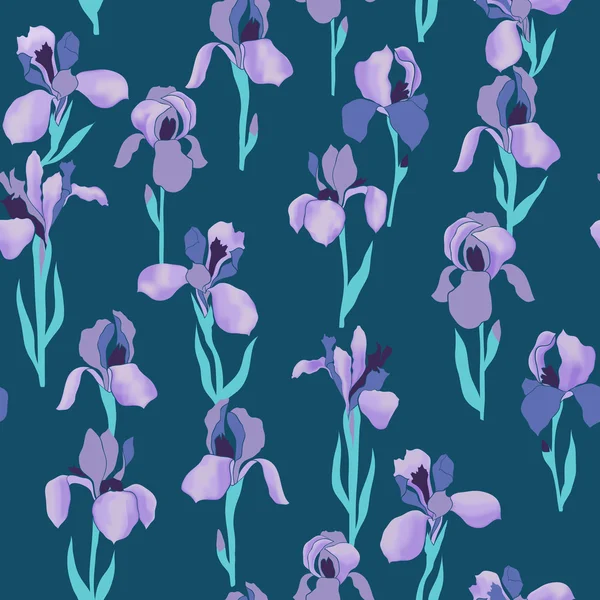 Vektor nahtlose Irisblütenmuster — Stockvektor