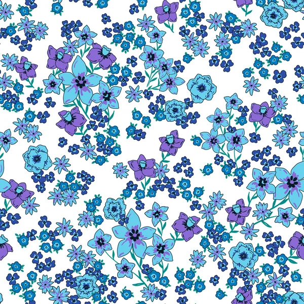 Vektor nahtlose niedliche Hand gezeichnet sanften Blumengarten Muster — Stockvektor