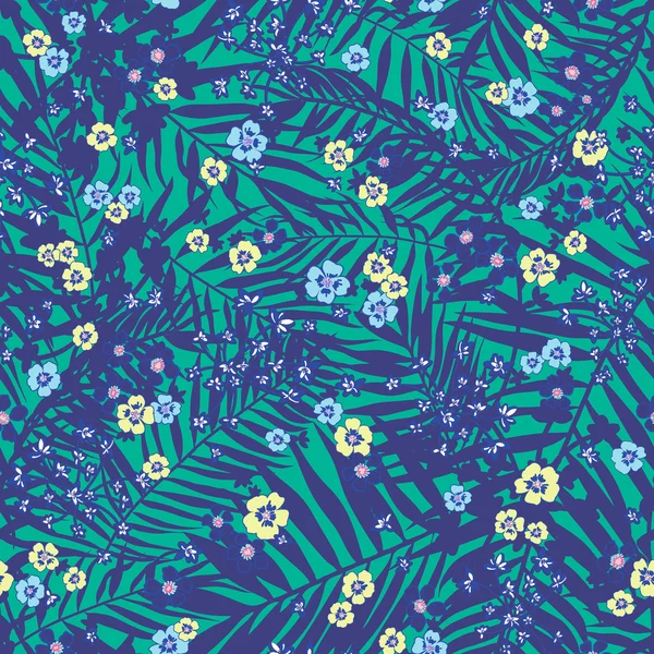 Vector seamless tropical floral pattern — Stock Vector